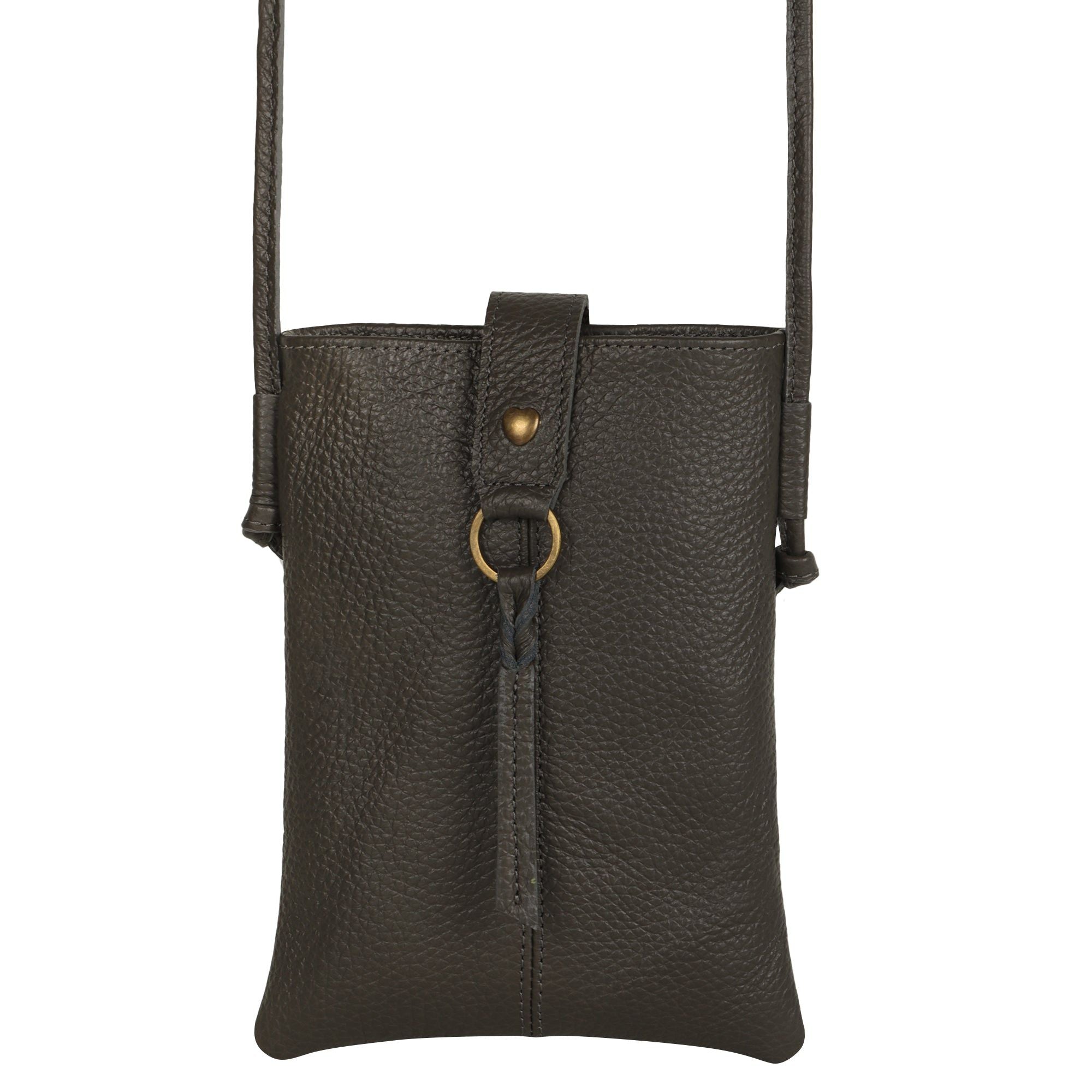 Jennie Small Crossbody bag w/ slim strap - Deepest Brown - BagNook