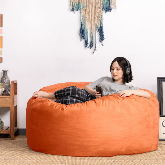 Jaxx Saxx 5 Ft Large Bean Bag, Mandarin - BagNook