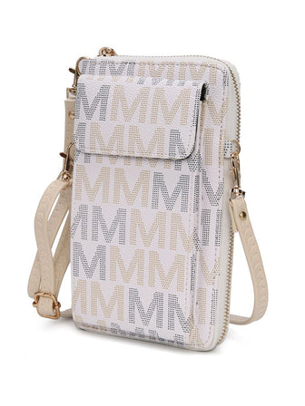 (white)Cossetta Two-in-One Cell Phone Crossbody Wristlet by Mia k - BagNook