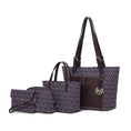 Load image into Gallery viewer, (purple)Havenly 4pc Signature Vegan Leather Tote Bag Set by Mia K - BagNook
