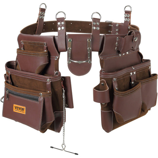 Adjustable Tool Belt, Brown - Cushioned for Comfort & Easily Customizable - BagNook
