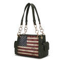 Load image into Gallery viewer, (green)Alaina Vegan Leather Women Flag Shoulder Bag by Mia K - BagNook
