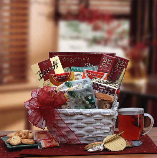 Gift Basket | Tea-Time Gift Basket w/Choc covered stirring spoon - BagNook