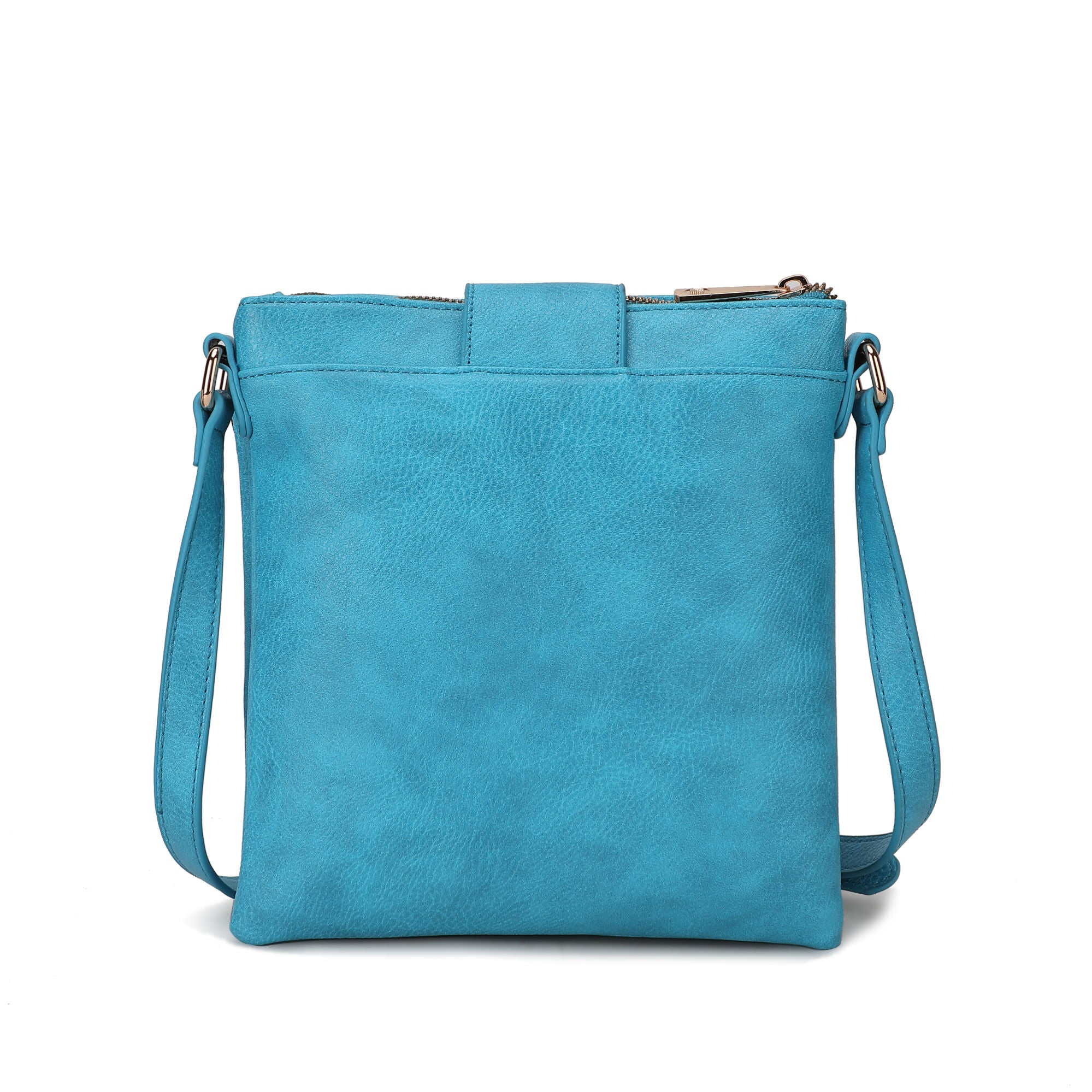 (turquoise)Josephine Vegan Leather FLAG Crossbody by Mia K - BagNook