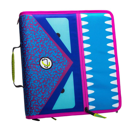 (purple)The Dual Monster - 2-1.5in D Ring Zipper Binders w/Pencil Case - BagNook