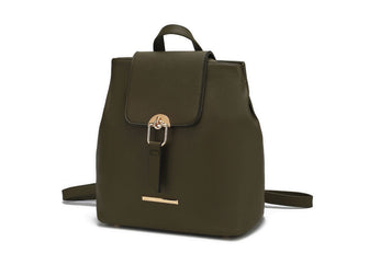 (olive)Ingrid Vegan Leather Convertible Daypack by Mia k - BagNook