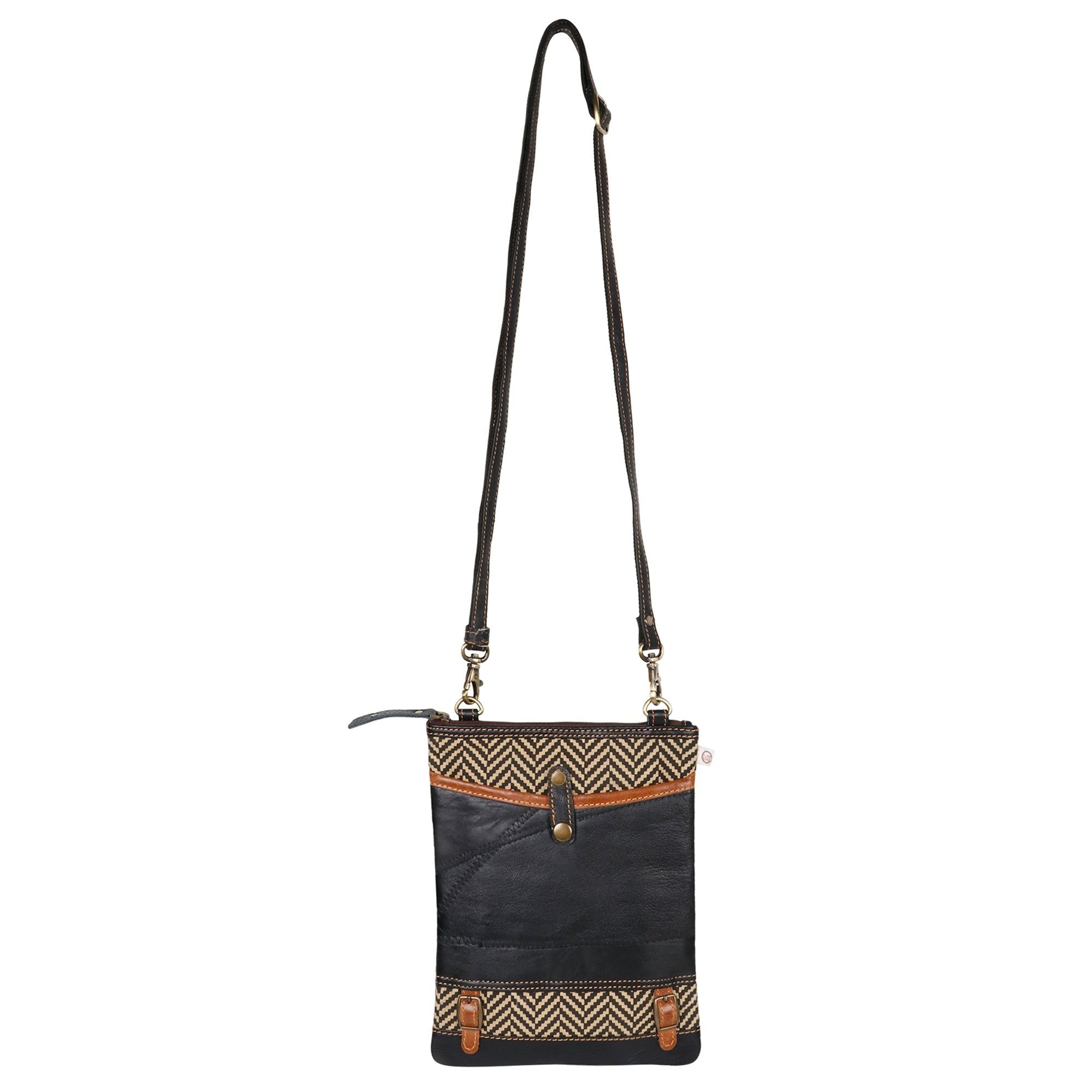 Patterson Herringbone crossbody - Upcycled Leather - BagNook