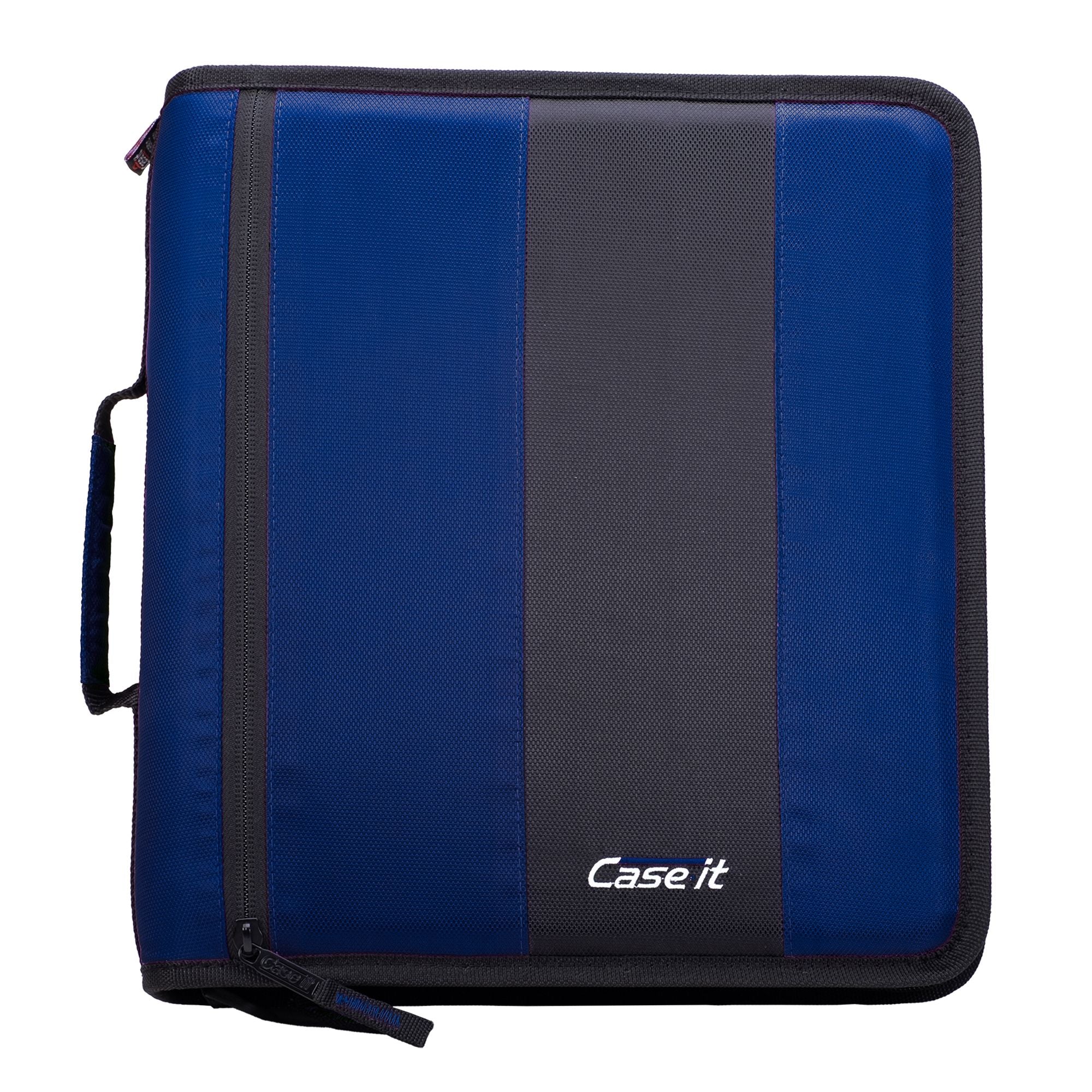 (midnight blue)The Classic - 2 Inch Zipper Binder w/Shoulder Strap - BagNook