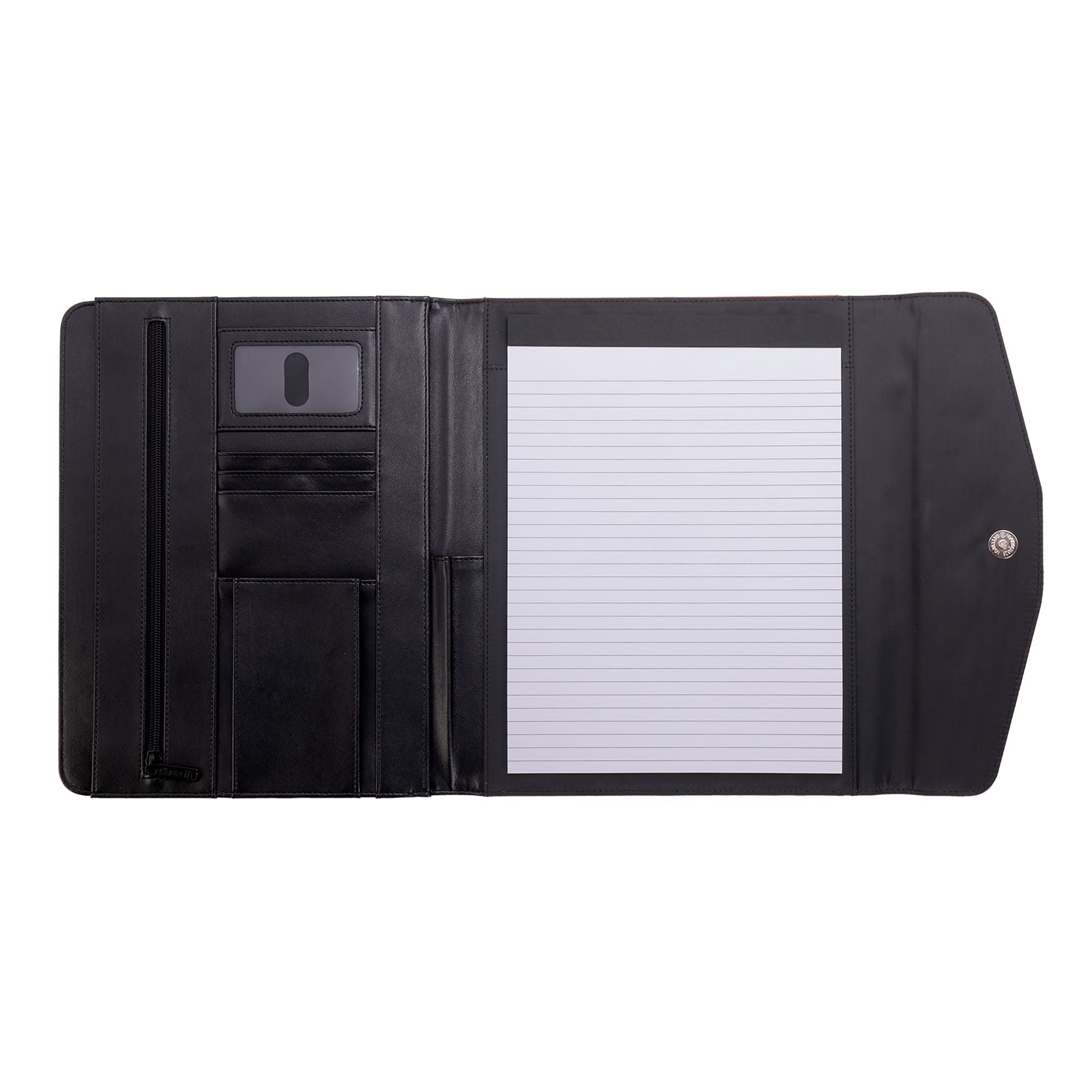 (black)The V.P Pro Faux Leather Tri Fold Padfolio - It fits a tablet! - BagNook
