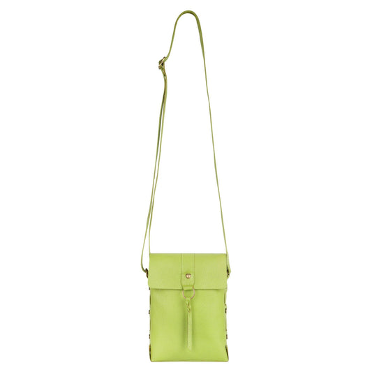 Jane Long Crossbody w/Top Flap & Tassel - Lime Green - BagNook