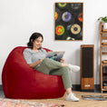 Load image into Gallery viewer, Jaxx Saxx 4 Foot Round Bean Bag, Cinnabar - BagNook
