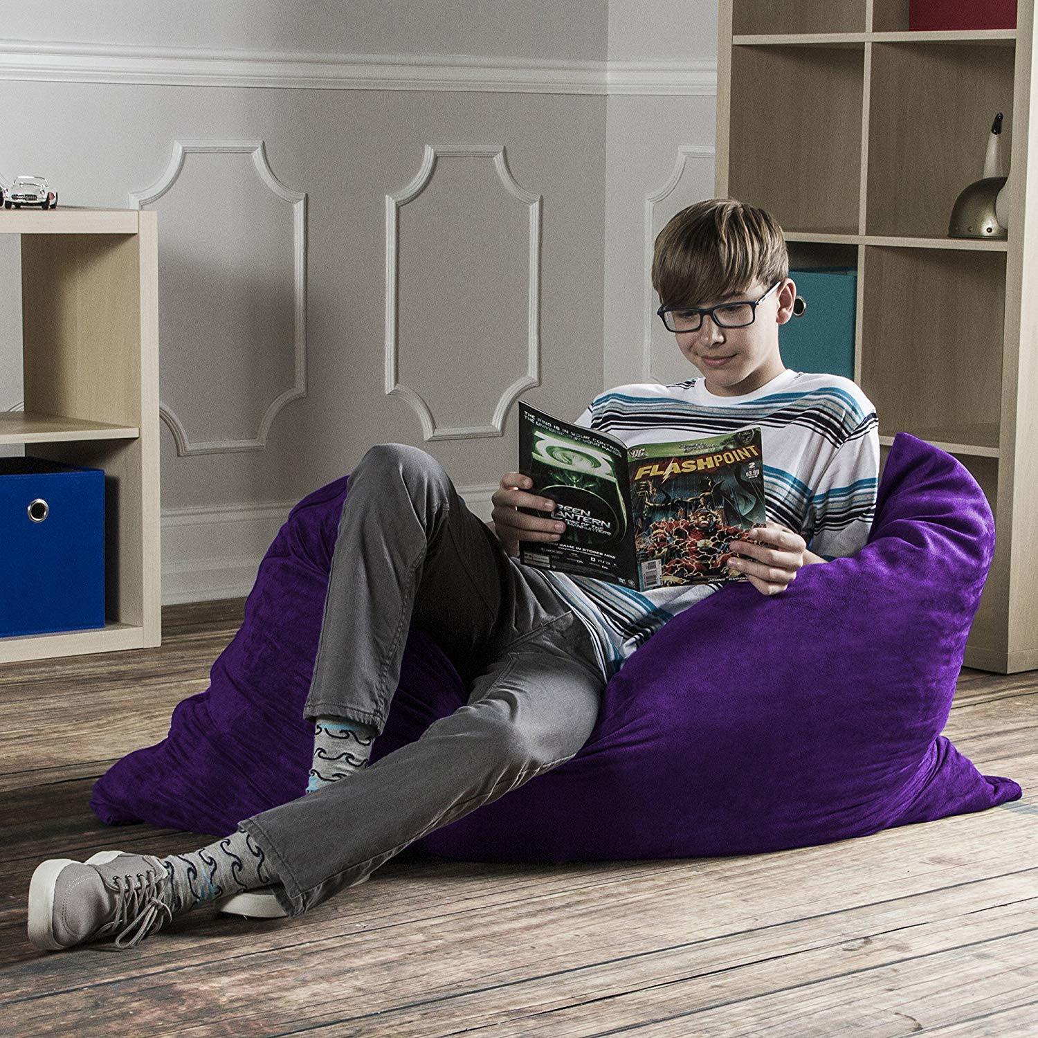 Jaxx 3.5 Ft Pillow Saxx Kids Bean Bag, Grape - BagNook