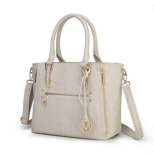 (beige)Cairo M Signature Satchel by Mia k - BagNook