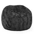 Load image into Gallery viewer, Jaxx Saxx 3 ft Bean Bag Chair - Faux Fur - Black - BagNook
