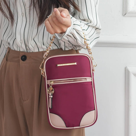 (wine blush)Sue Practical and Functional Crossbody bag by Mia K - BagNook