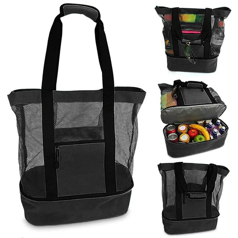 (black)Clarissa Beach Tote Cooler - BagNook