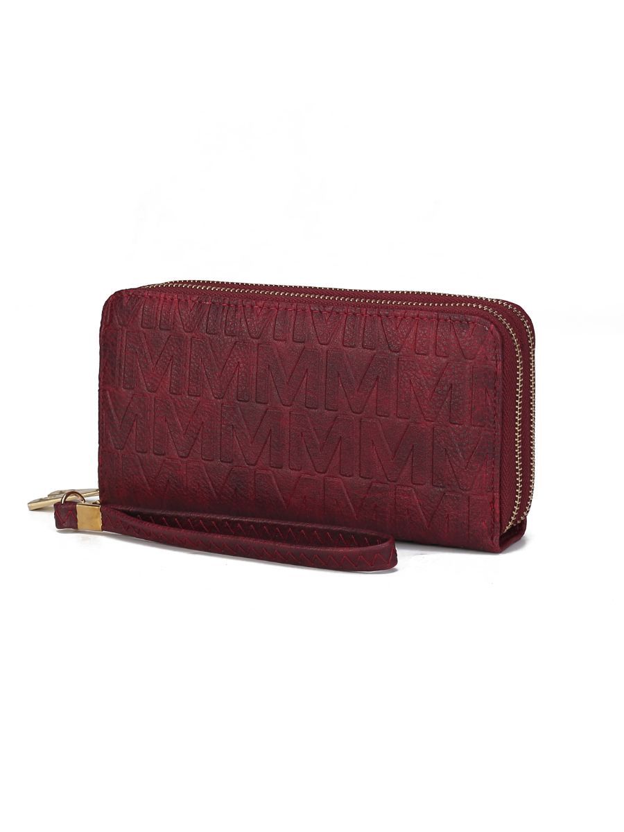 (burgundy)Aurora M Signature Wallet Handbag by Mia k - BagNook