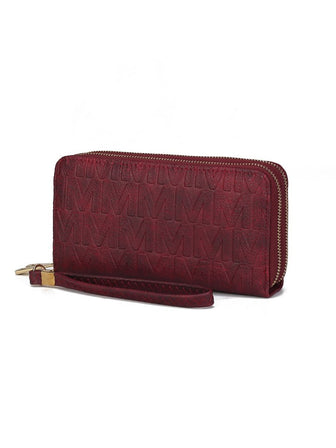 (burgundy)Aurora M Signature Wallet Handbag by Mia k - BagNook