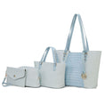 Load image into Gallery viewer, (light blue)Lippa M Signature Crocodile Embossed Tote Set by Mia K - BagNook
