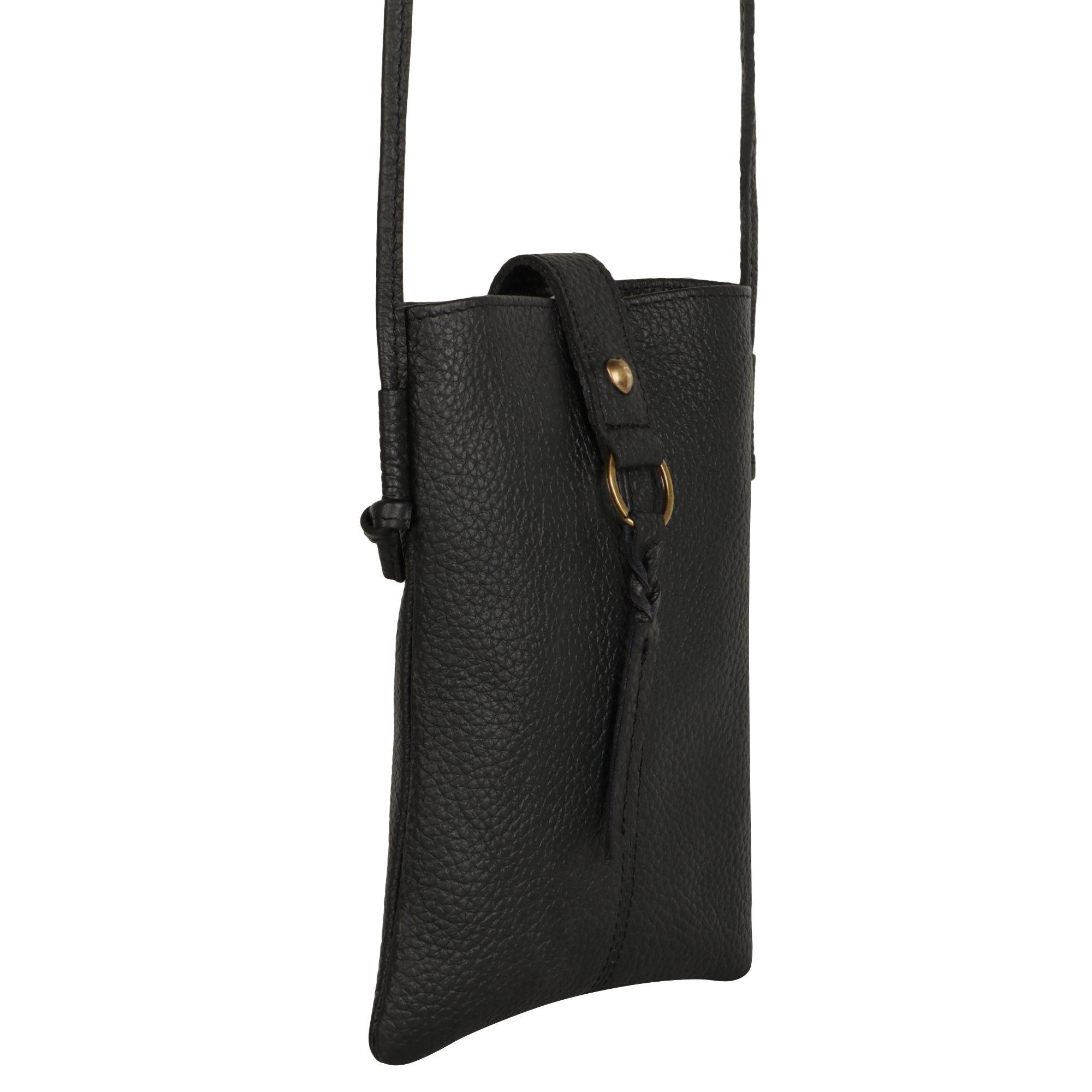 Jennie Small Crossbody bag w/ slim strap - Black - BagNook