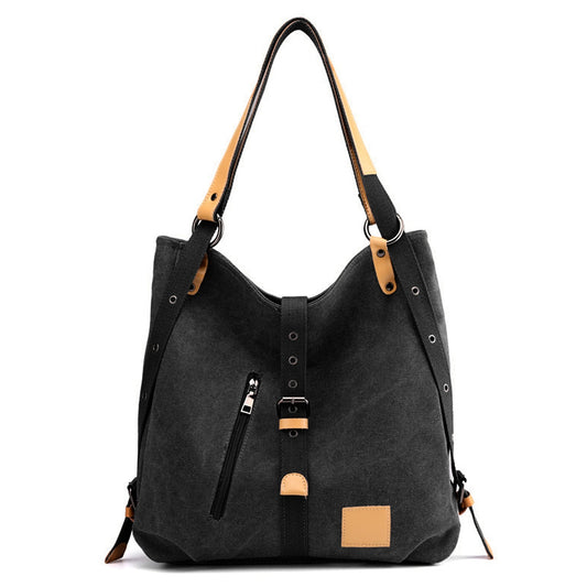 (black)Canvas Tote / Backpack - BagNook