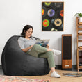 Load image into Gallery viewer, Jaxx Saxx 4 Foot Round Bean Bag, Black - BagNook
