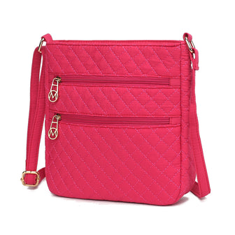 (fuchsia)Lainey Solid Quilted Crossbody by Mia K - BagNook