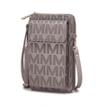 Load image into Gallery viewer, (pewter)Caddy Vegan Leather Phone Wallet Crossbody by Mia k - BagNook
