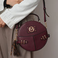 Load image into Gallery viewer, (wine)Gayle Crossbody Round Handbag Purse by Mia k. - BagNook
