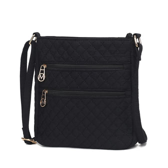(black)Lainey Solid Quilted Crossbody by Mia K - BagNook