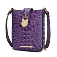 Load image into Gallery viewer, (purple)Avery Faux Crocodile Embossed Crossbody by Mia K - BagNook
