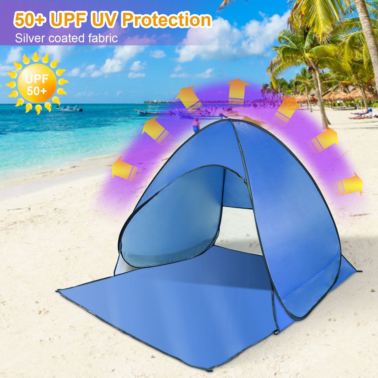 (blue)PopUp Sunshade w/Bag - BagNook
