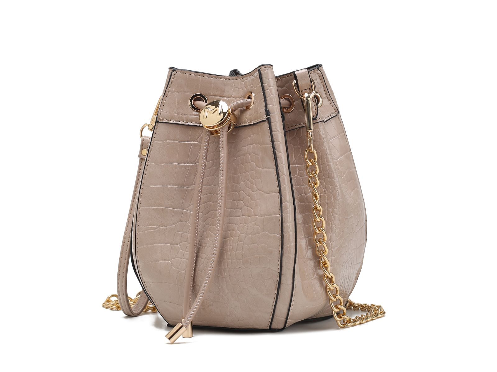 (taupe)Cassidy Crocodile Embossed Women's Shoulder Bag by Mia k - BagNook