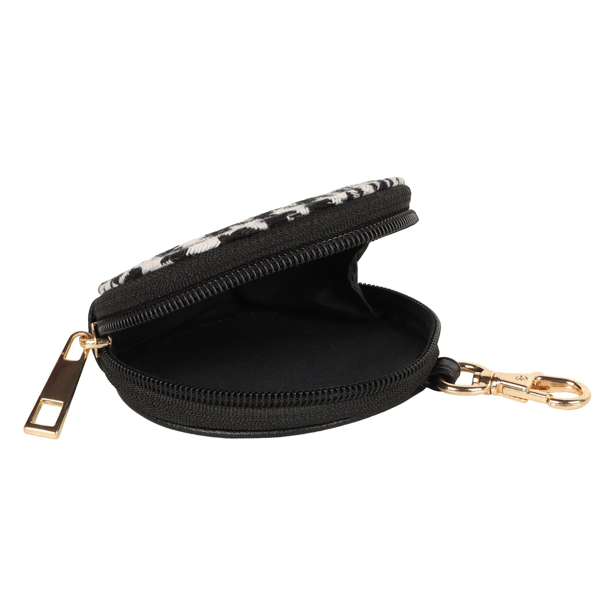 Millie Houndstooth Print Keyfob Coin Purse - BagNook