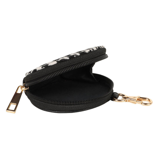 Millie Houndstooth Print Keyfob Coin Purse - BagNook