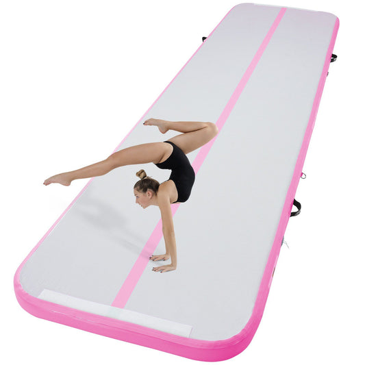 VEVOR Gymnastics Inflatable Air Mat, 4" Thick, 13ft Pink - BagNook