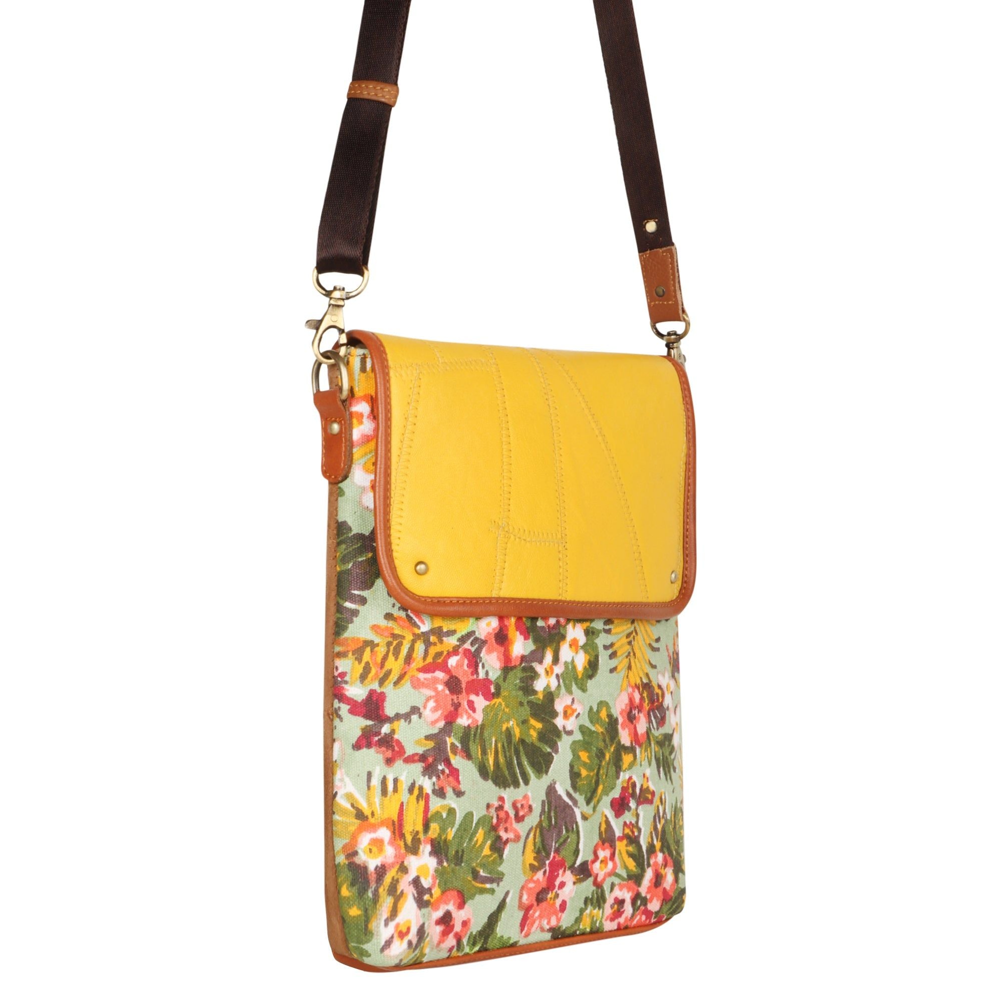Cavalier Crossbody w/Top Closure - Summer Jungle - Upcycled - BagNook