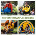 Load image into Gallery viewer, (green) Green inflatable camping mattress with a foot pump on a white background - bagNook
