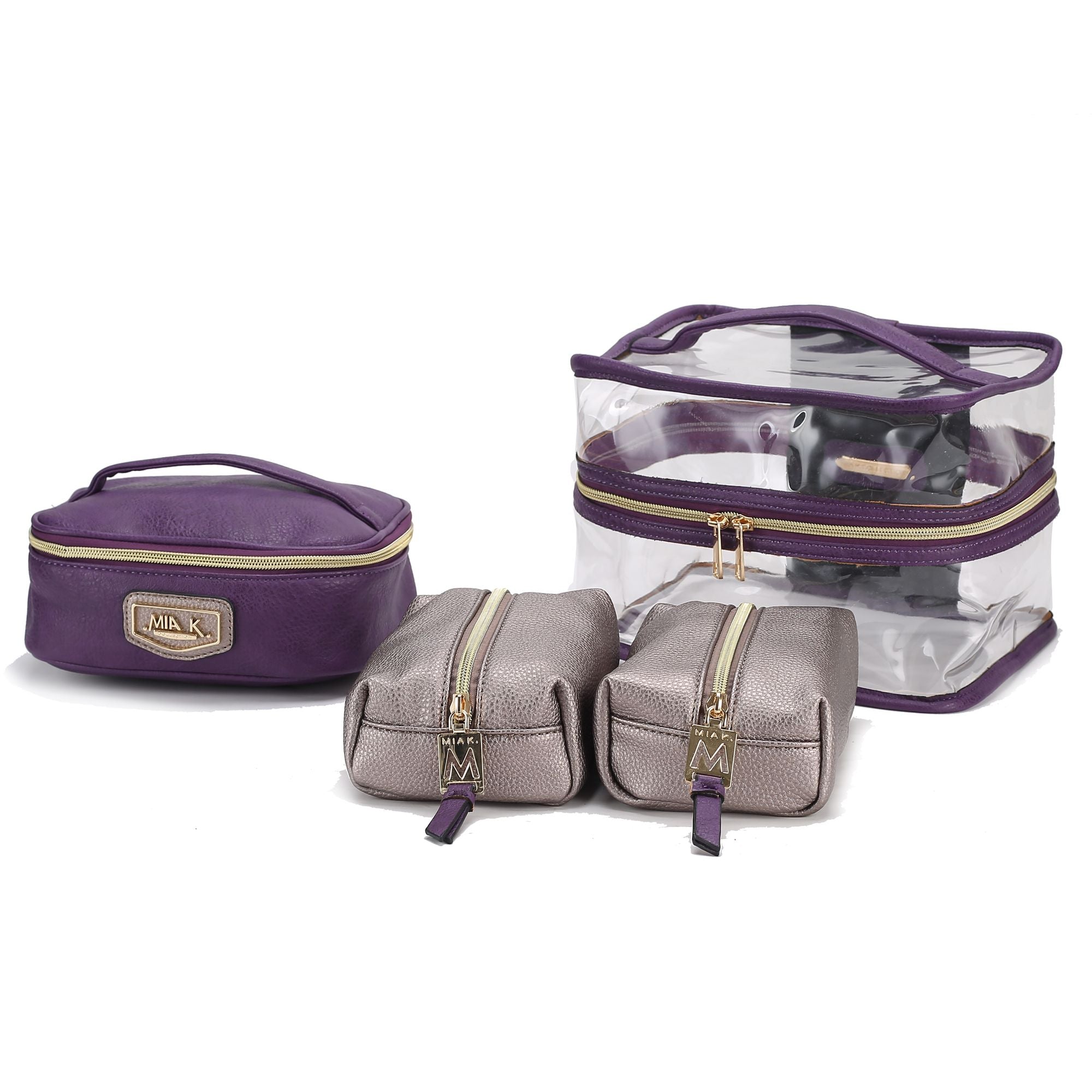 (pewter-purple)Emma Cosmetic 4pc Set by MiaK - BagNook