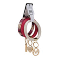 Load image into Gallery viewer, (fuchsia-ivory-beige)Jasmine Bangle Wristlet Keychain set by Mia K - BagNook
