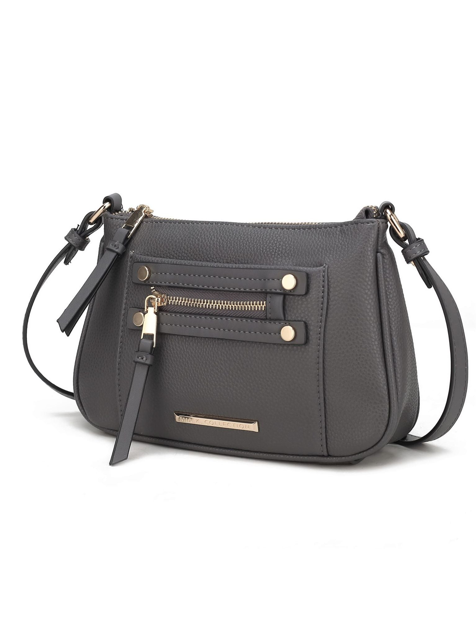 (charcoal)Essie Crossbody Vegan Leather by Mia k - BagNook
