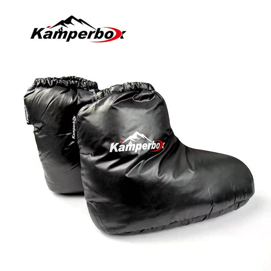 (black)Kamperbox Goose Down Booties/Slippers - BagNook