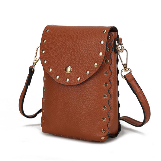 (brown)Filomena Vegan Leather Crossbody by Mia K - BagNook