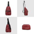 Load image into Gallery viewer, (burgundy)Helaena M Logo Printed Vegan Leather Sling Bag by Mia K - BagNook
