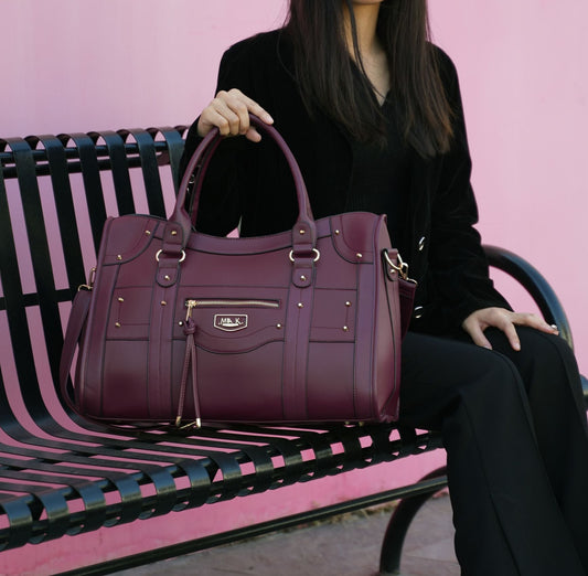(burgundy)Patricia Duffel Handbag Women by Mia K - BagNook