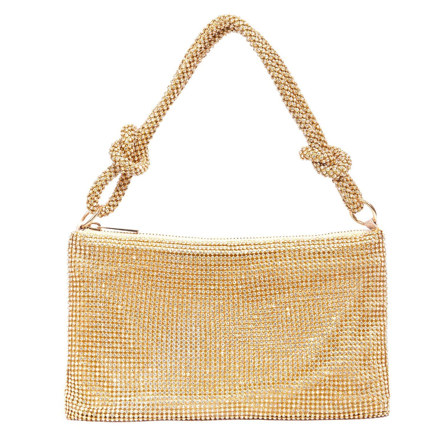 (gold)Glittery Rhinestone Evening Bag - BagNook