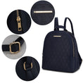 Load image into Gallery viewer, (navy)Sloane Vegan Leather Multi-Compartment Backpack by Mia K - BagNook
