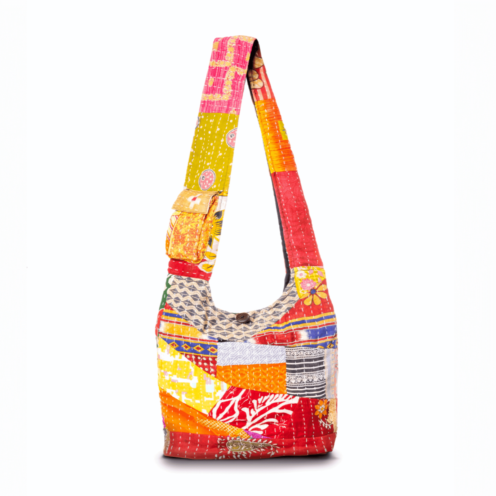 Kathmandu Collection | Kantha Patchwork Crossbody/Hobo Bag - BagNook