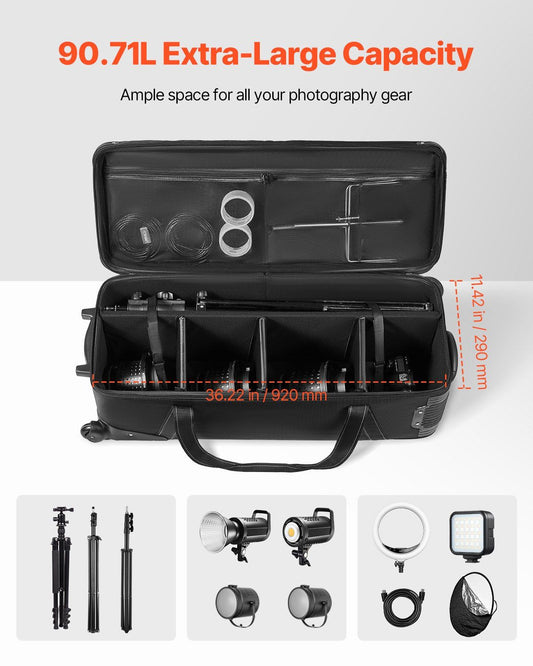 Studio Equipment Tolley Case (39.37x14.96x12.60) Rolling Bag - BagNook