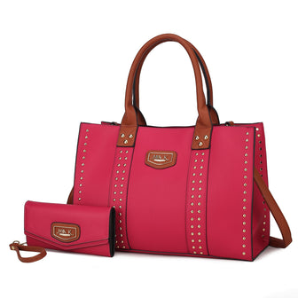 (fuschia)Davina Tote Set w/wallet her Crossover Womens Purse by Mia K - BagNook